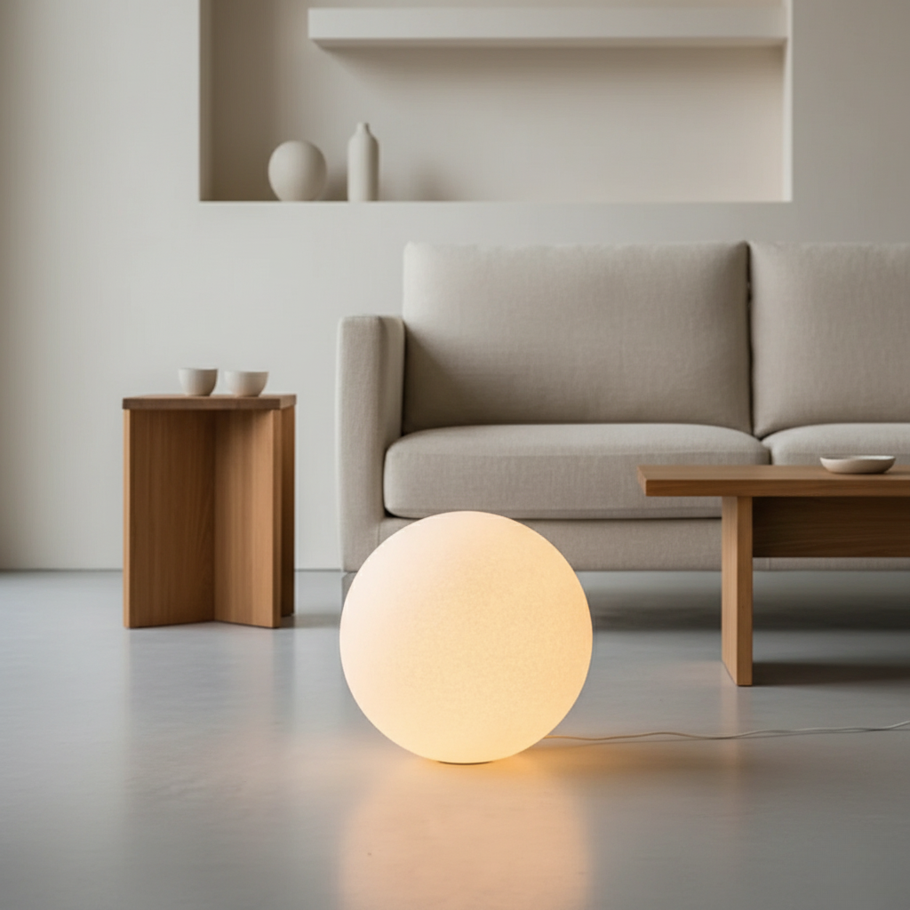 Modern Floor Lamp with Unique Resin Globe Design | Soft Light Diffusion for Cozy Living Room Ambiance 1