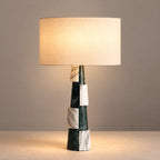 Modern Green Marble Table Lamp with Asymmetric Tiered Design | Elegant Lighting for Living Room and Bedside 1