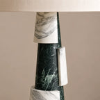 Modern Green Marble Table Lamp with Asymmetric Tiered Design | Elegant Lighting for Living Room and Bedside 2