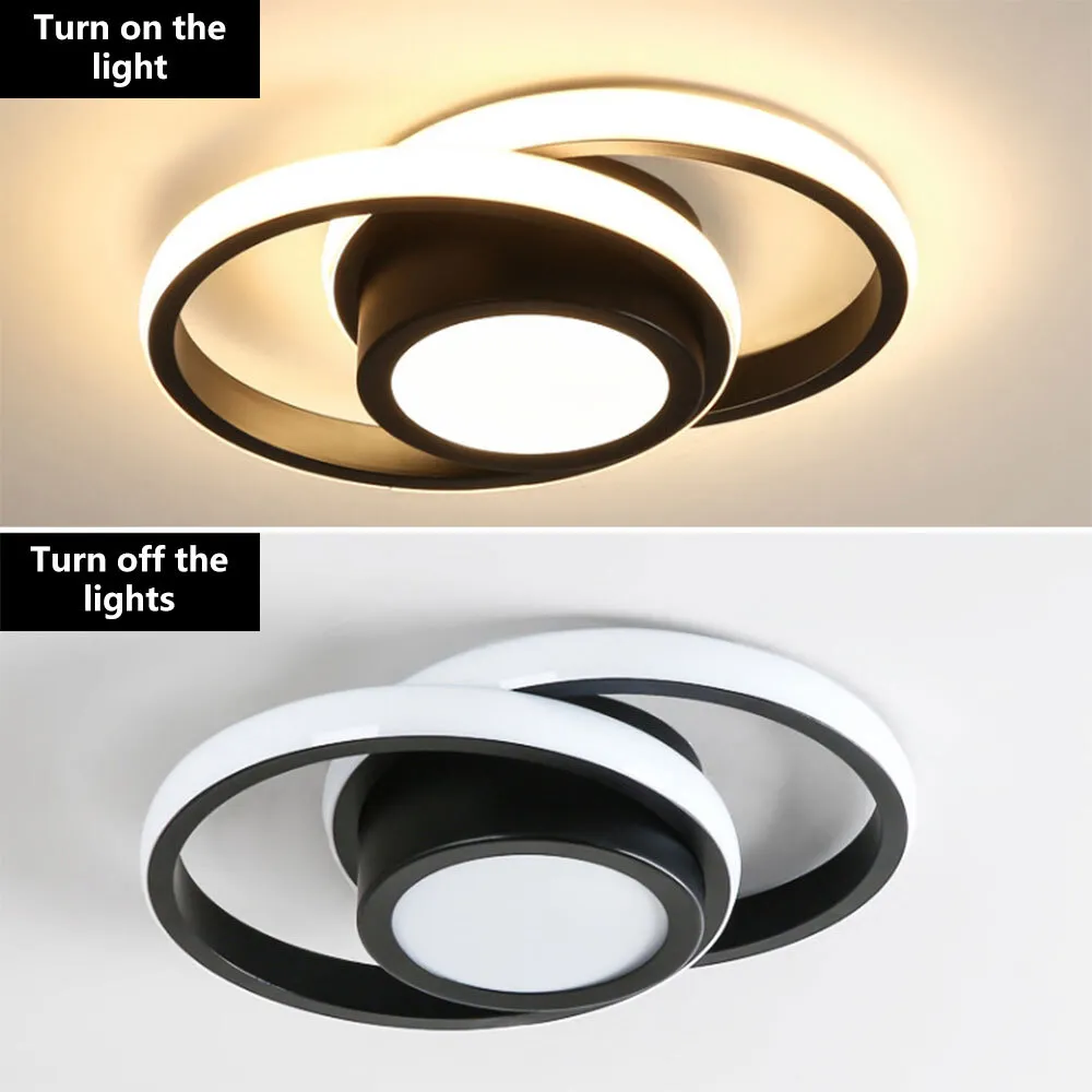 Modern LED Flush Mount Ceiling Light with Energy Efficiency | Sleek Double Ring Design for Contemporary Home Decor 4