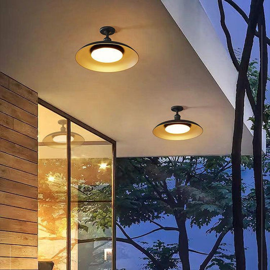 Modern Outdoor Ceiling Light | Waterproof Semi Flush Mount Fixture with Durable Carbonized Steel | Elegant Design for Stylish Patios 0