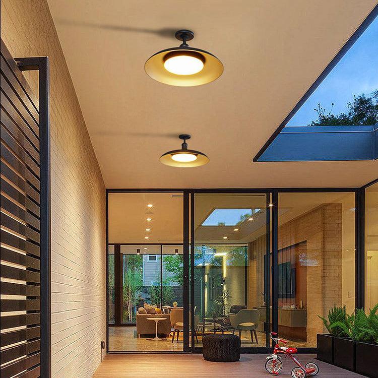 Modern Outdoor Ceiling Light | Waterproof Semi Flush Mount Fixture with Durable Carbonized Steel | Elegant Design for Stylish Patios 2