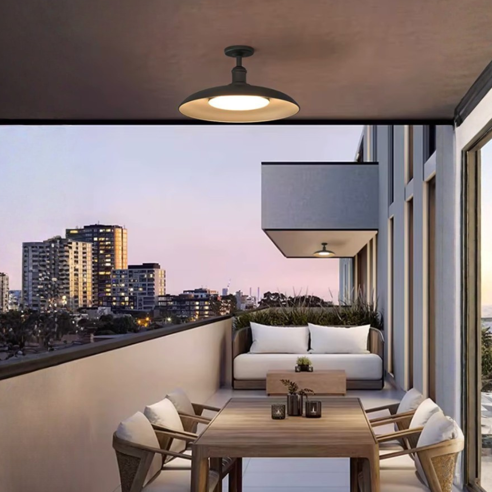 Modern Outdoor Ceiling Light | Waterproof Semi Flush Mount Fixture with Durable Carbonized Steel | Elegant Design for Stylish Patios 3