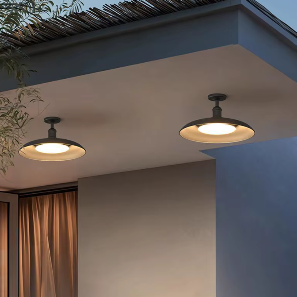 Modern Outdoor Ceiling Light | Waterproof Semi Flush Mount Fixture with Durable Carbonized Steel | Elegant Design for Stylish Patios 5