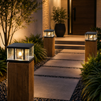 Modern Outdoor Wall Lights | Waterproof Aluminum Garden Light with Textured Glass | Ideal for Pathways and Landscape Lighting 3