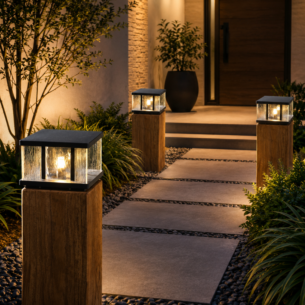 Modern Outdoor Wall Lights | Waterproof Aluminum Garden Light with Textured Glass | Ideal for Pathways and Landscape Lighting 3