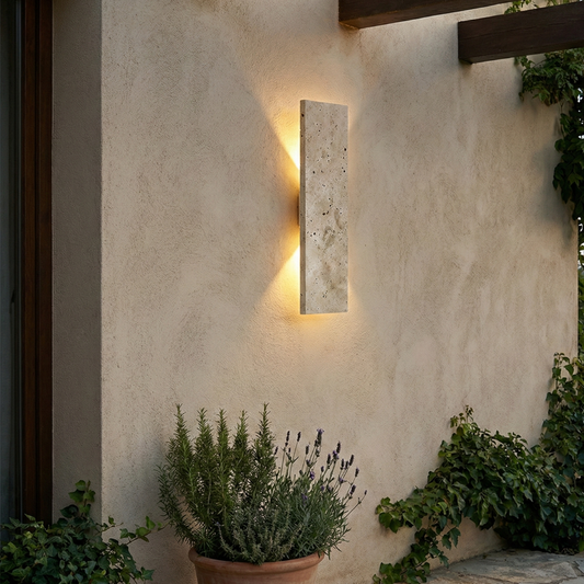 Natural Stone | Outdoor Wall Sconce with Waterproof LED & Modern Design | Elegant Exterior Lighting for Gardens and Entrances 0