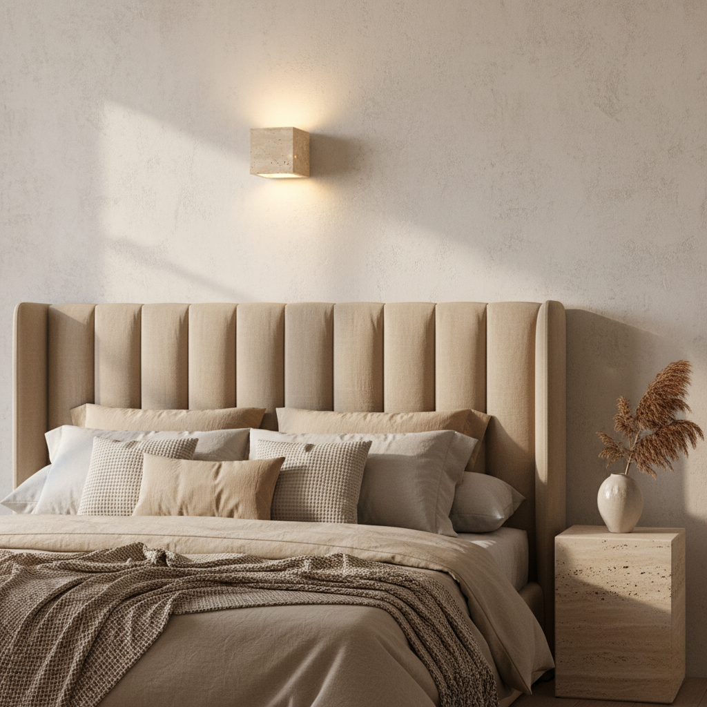 Natural Travertine Wall Light Sconce | Minimalist Design with Up-and-Down Glow | Waterproof for Indoor and Outdoor Spaces 4