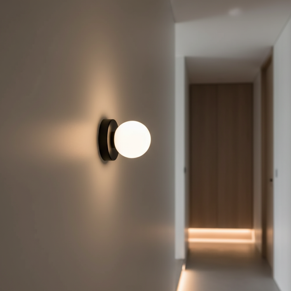 Nordic Minimalist | Wall Sconce Light with Frosted Glass Globe | Stylish Illumination for Modern Spaces 4