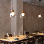 Nordic Style | Glass Pendant Lighting with Rippled Shade & Natural Wood Accent | Modern Design for Elegant Interiors 1