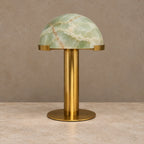 Onyx Collection | Green Onyx Table Lamp with Brass Base | Elegant Ambient Lighting for Living Rooms and Bedside 0