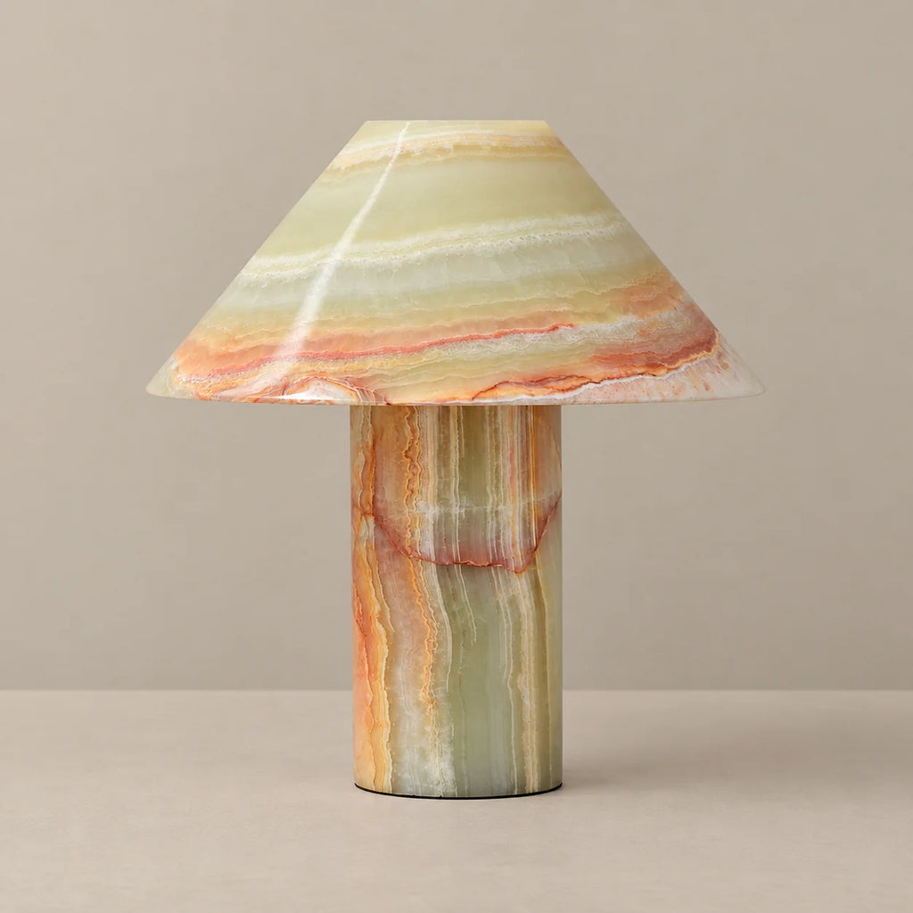 Onyx Table Lamp | Semi-Translucent Design with Warm White Light | Stylish Bedroom Lamp for Ambient Illumination 0