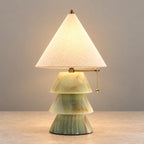 Pagoda Collection | Table Lamp with Tiered Green Onyx Base | Elegant Ambient Lighting for Living Room and Bedroom 1