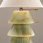 Pagoda Collection | Table Lamp with Tiered Green Onyx Base | Elegant Ambient Lighting for Living Room and Bedroom 2