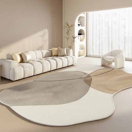 Plush Area Rug | Washable Non-Slip Backing with Japanese-Inspired Design | Cozy Comfort for Living Rooms 0