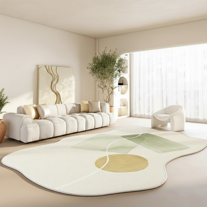 Plush Area Rug | Washable Non-Slip Backing with Japanese-Inspired Design | Cozy Comfort for Living Rooms 10