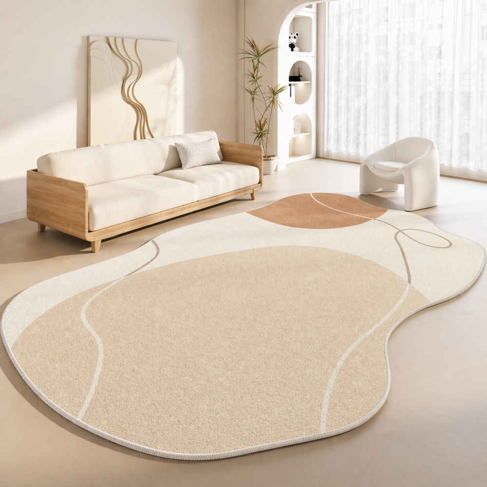 Plush Area Rug | Washable Non-Slip Backing with Japanese-Inspired Design | Cozy Comfort for Living Rooms 13