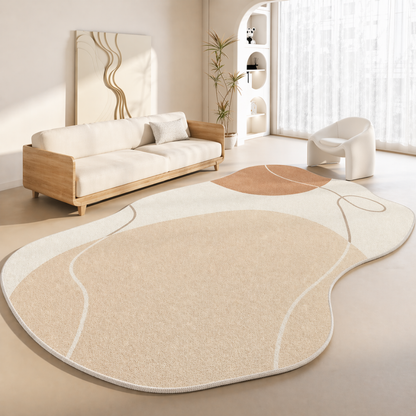 Plush Area Rug | Washable Non-Slip Backing with Japanese-Inspired Design | Cozy Comfort for Living Rooms 13
