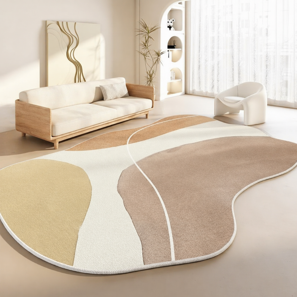 Plush Area Rug | Washable Non-Slip Backing with Japanese-Inspired Design | Cozy Comfort for Living Rooms 4