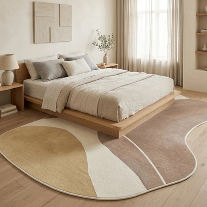 Plush Area Rug | Washable Non-Slip Backing with Japanese-Inspired Design | Cozy Comfort for Living Rooms 5