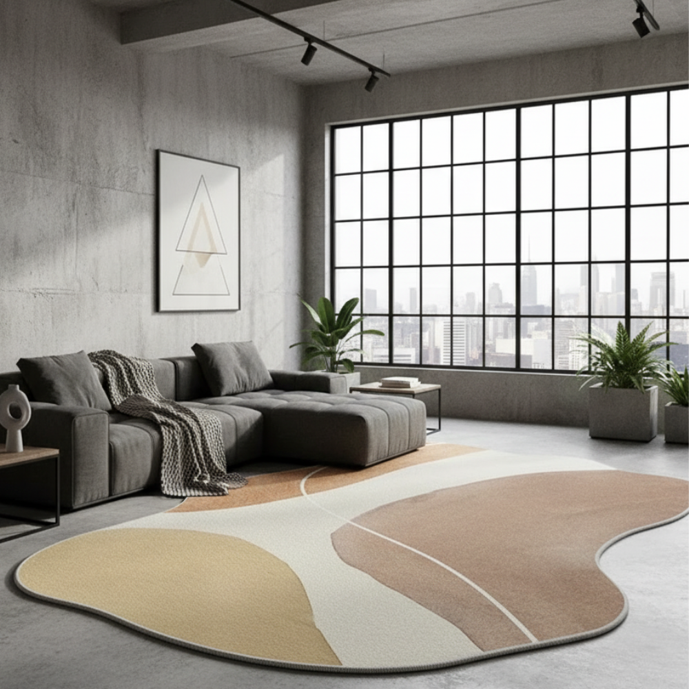 Plush Area Rug | Washable Non-Slip Backing with Japanese-Inspired Design | Cozy Comfort for Living Rooms 6