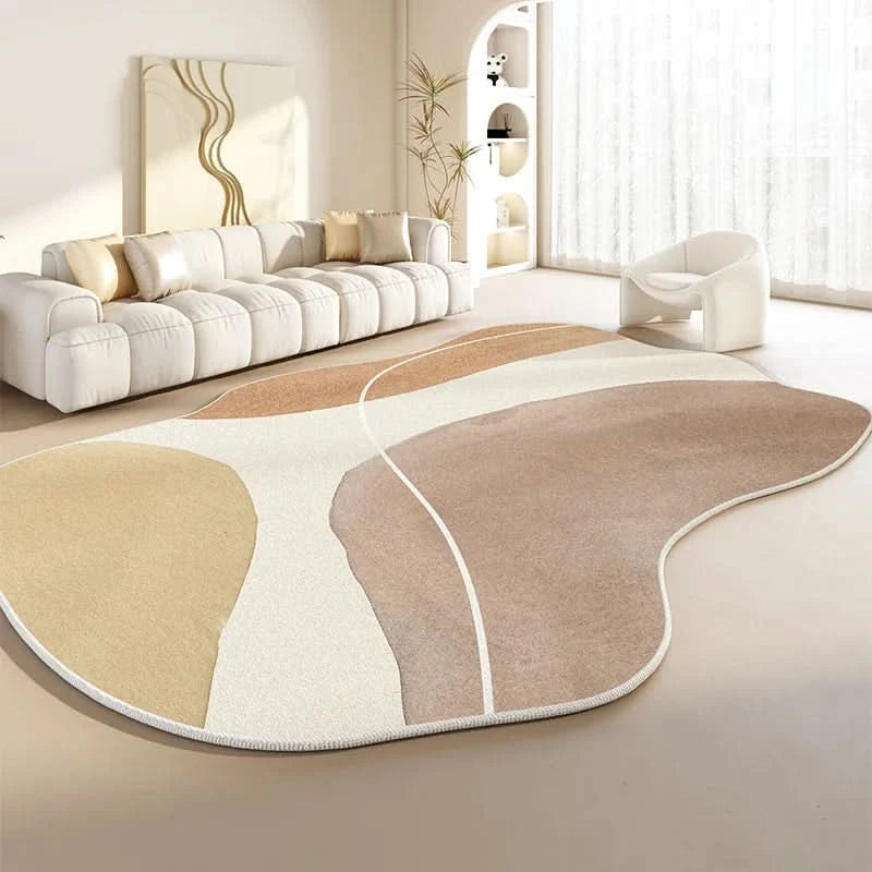 Plush Area Rug | Washable Non-Slip Backing with Japanese-Inspired Design | Cozy Comfort for Living Rooms 7