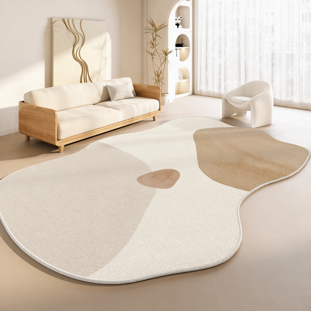 Plush Area Rug | Washable Non-Slip Backing with Japanese-Inspired Design | Cozy Comfort for Living Rooms 9