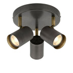 Rustic Ceiling Light | Flush Mount LED Fixture with Antique Brass Accents | Dimmable Design for Warm Ambiance 2