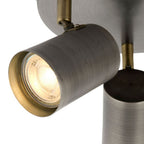 Rustic Ceiling Light | Flush Mount LED Fixture with Antique Brass Accents | Dimmable Design for Warm Ambiance 3