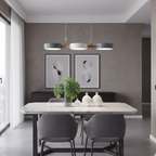 Scandinavian Pendant Lighting | Linear Light with Staggered Metal Shades | Modern Design for Kitchen Island & Dining Spaces 1