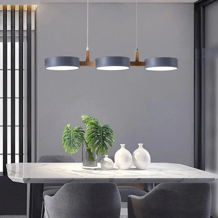 Scandinavian Pendant Lighting | Linear Light with Staggered Metal Shades | Modern Design for Kitchen Island & Dining Spaces 10