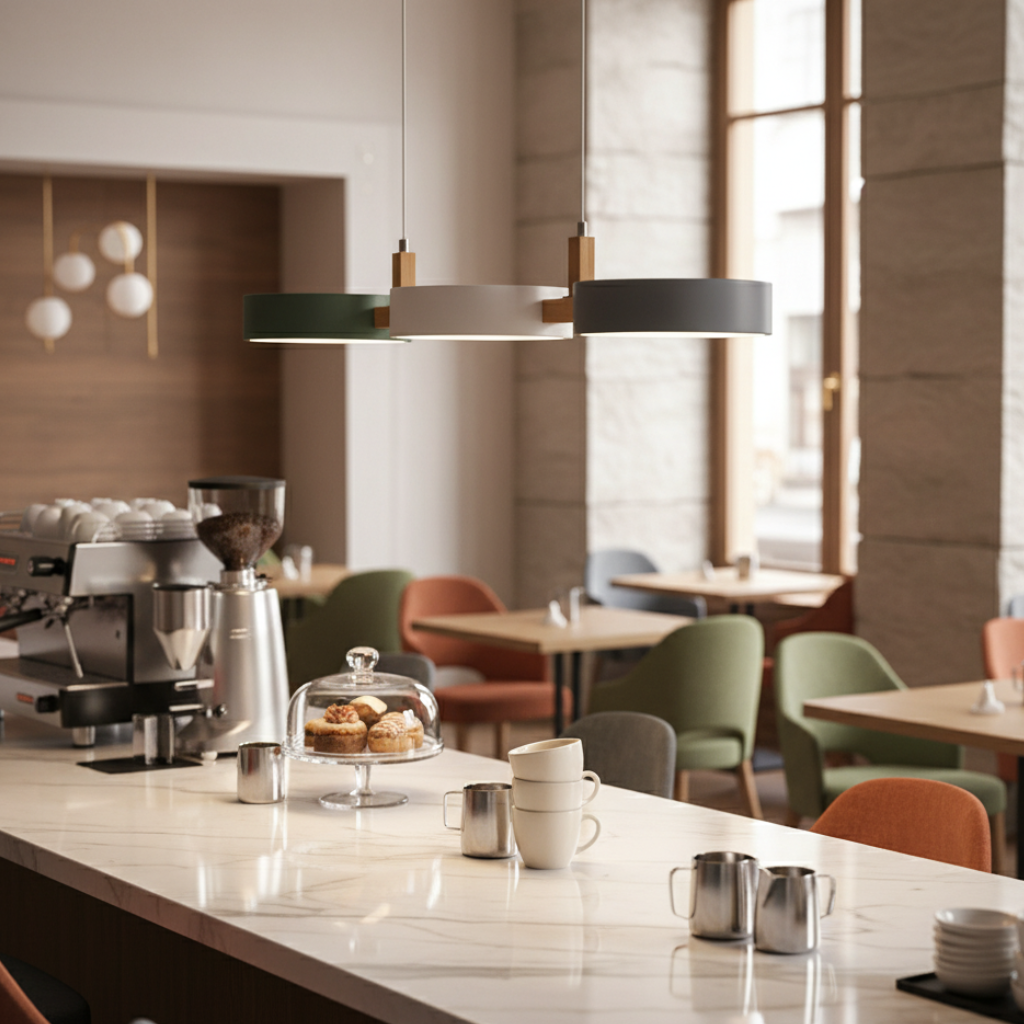 Scandinavian Pendant Lighting | Linear Light with Staggered Metal Shades | Modern Design for Kitchen Island & Dining Spaces 3
