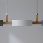 Scandinavian Pendant Lighting | Linear Light with Staggered Metal Shades | Modern Design for Kitchen Island & Dining Spaces 4
