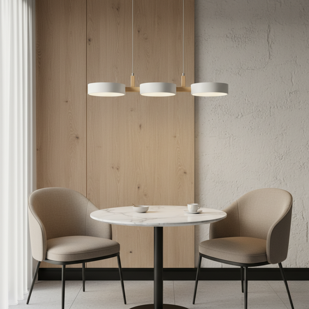 Scandinavian Pendant Lighting | Linear Light with Staggered Metal Shades | Modern Design for Kitchen Island & Dining Spaces 8