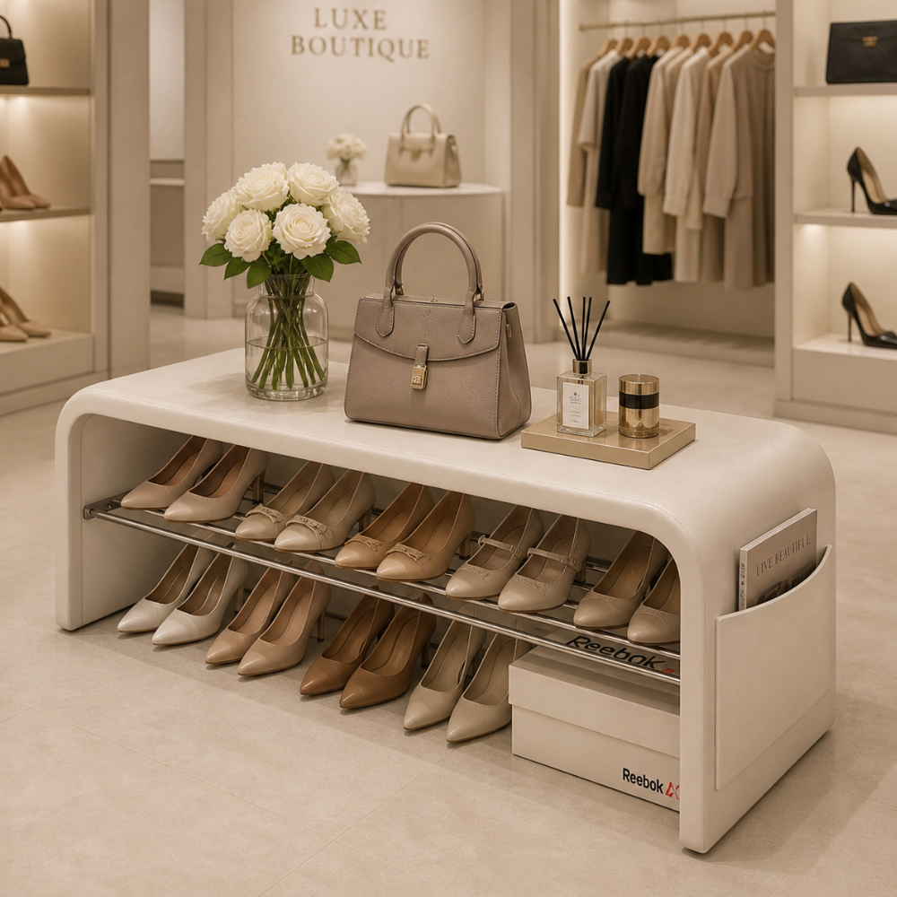 Scandinavian Shoe Storage Bench with Comfortable Cushion Seat | Stylish Entryway Furniture for Organized Spaces 1