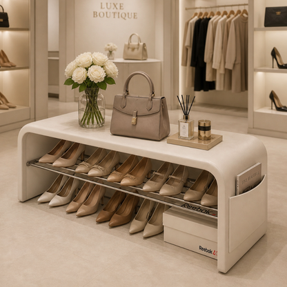 Scandinavian Shoe Storage Bench with Comfortable Cushion Seat | Stylish Entryway Furniture for Organized Spaces 1