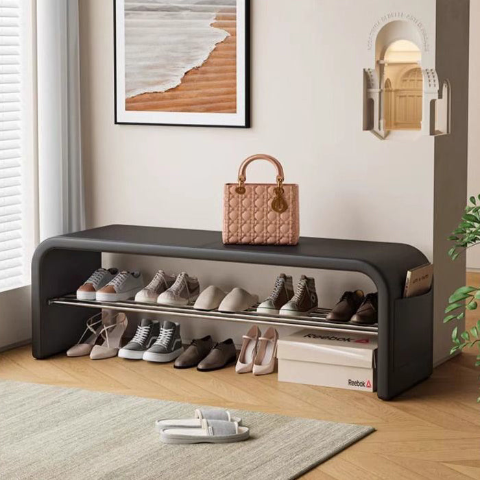 Scandinavian Shoe Storage Bench with Comfortable Cushion Seat | Stylish Entryway Furniture for Organized Spaces 8