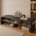 Scandinavian Shoe Storage Bench with Comfortable Cushion Seat | Stylish Entryway Furniture for Organized Spaces 9