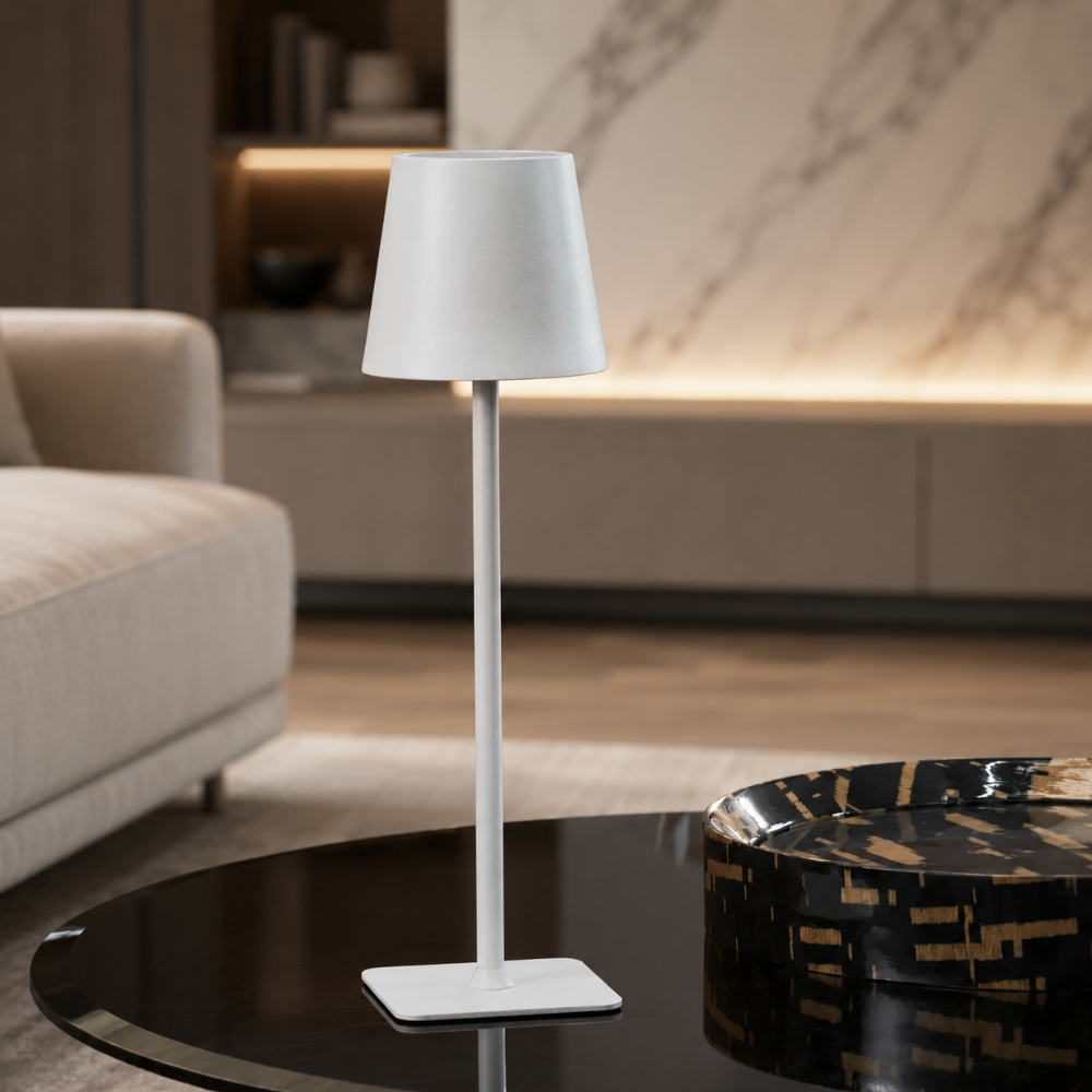 Scandinavian Style Cordless Table Lamp with Touch Control | Dimmable Bedside Lighting for Indoor & Outdoor Use