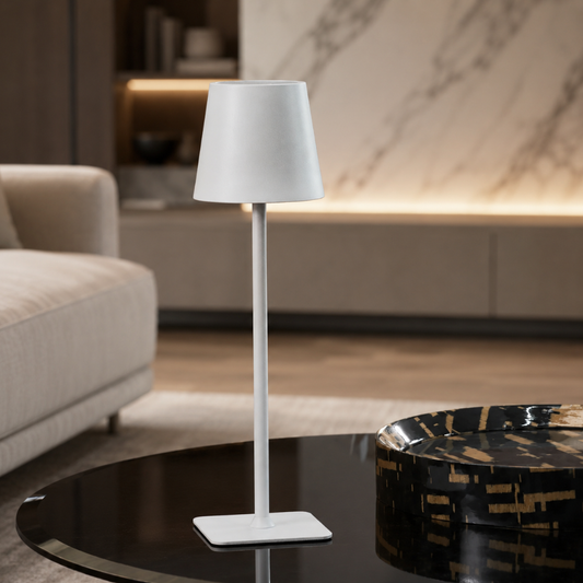 Scandinavian Style Cordless Table Lamp with Touch Control | Dimmable Bedside Lighting for Indoor & Outdoor Use
