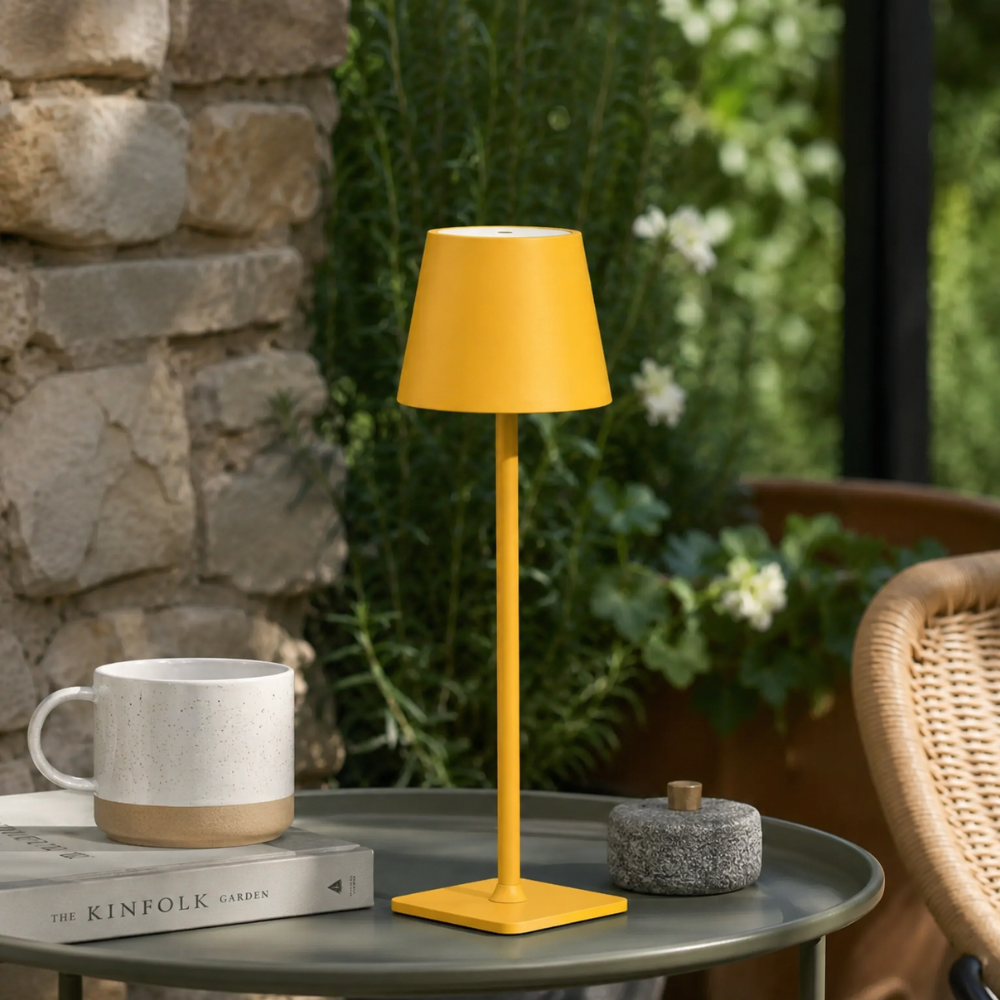 Scandinavian Style Cordless Table Lamp with Touch Control | Dimmable Bedside Lighting for Indoor & Outdoor Use