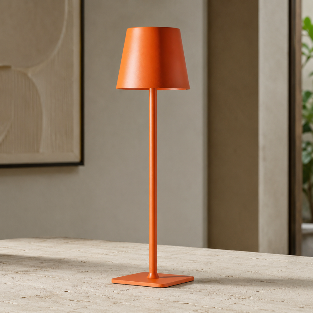 Scandinavian Style Cordless Table Lamp with Touch Control | Dimmable Bedside Lighting for Indoor & Outdoor Use