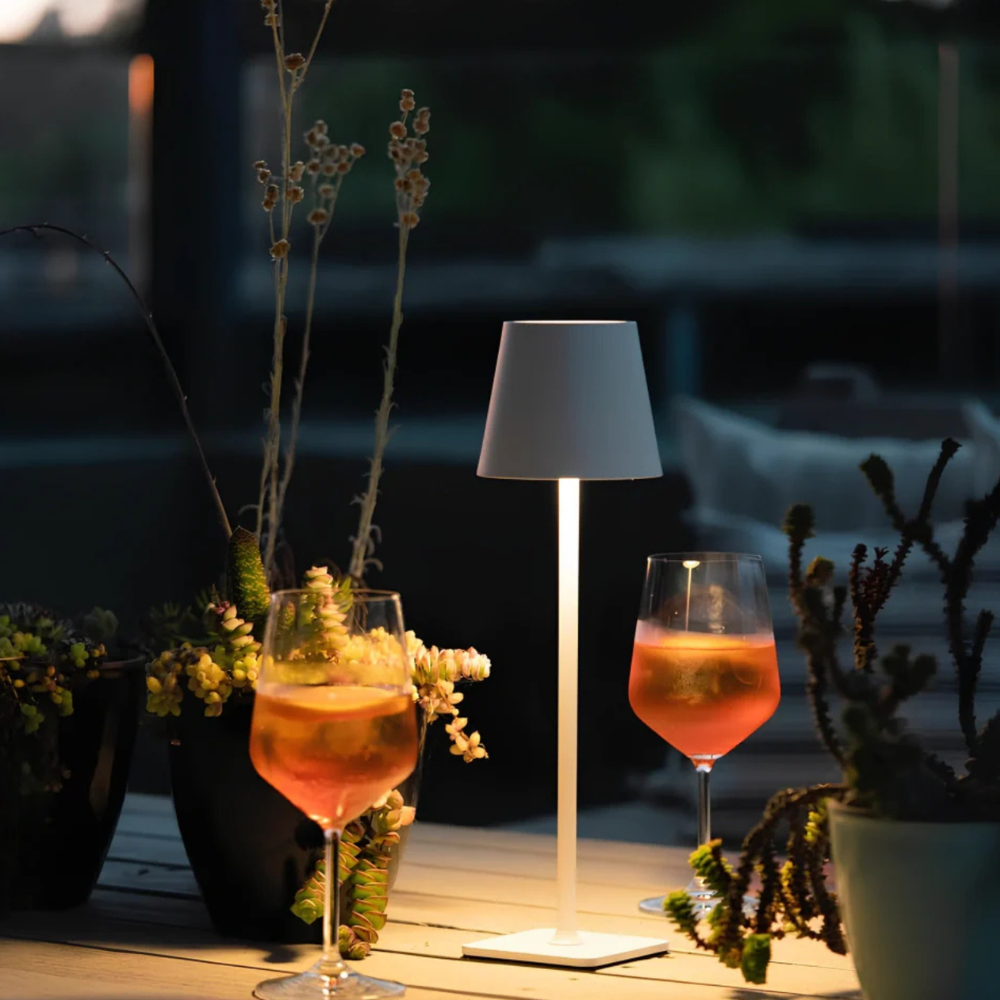 Scandinavian Style Cordless Table Lamp with Touch Control | Dimmable Bedside Lighting for Indoor & Outdoor Use