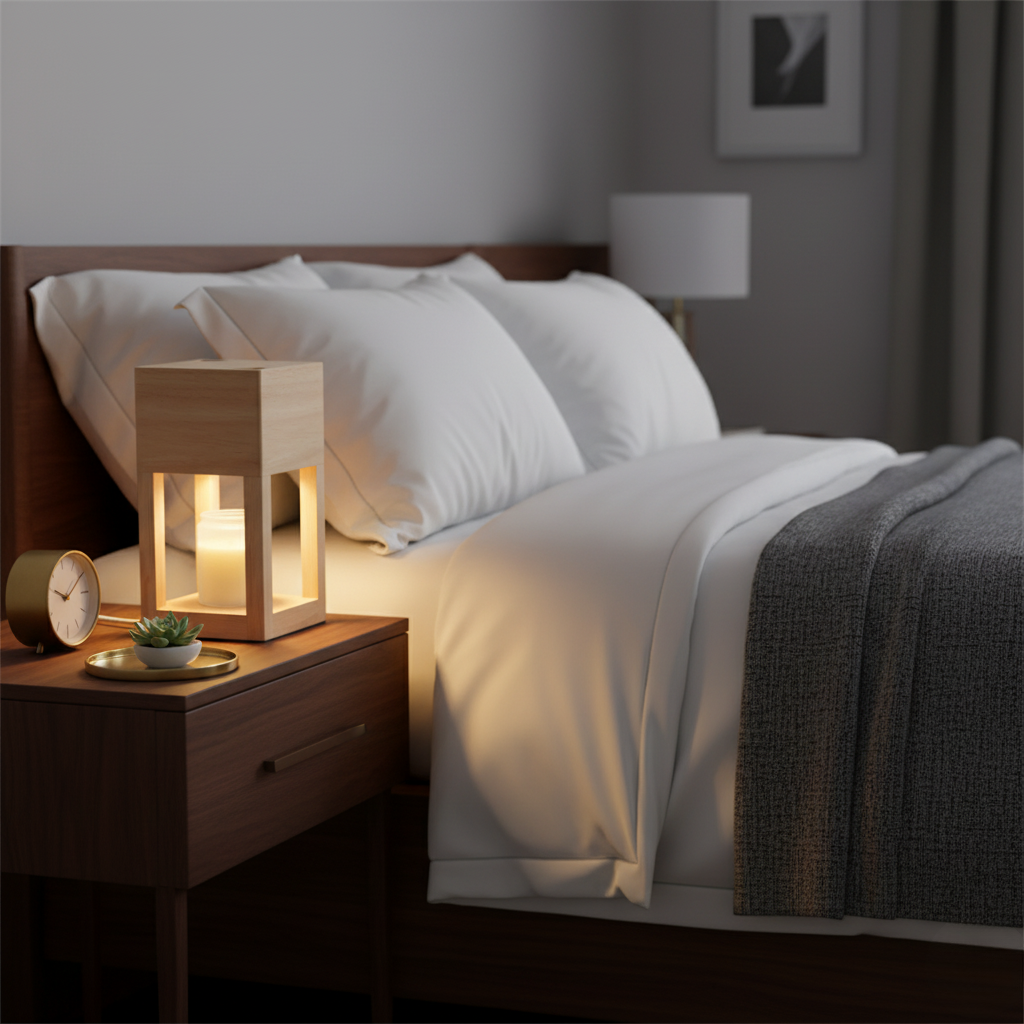 Scandinavian Wooden Candle Warmer Lamp with Timer & Dimmer | Electric Candle Heater Light for Cozy Ambiance