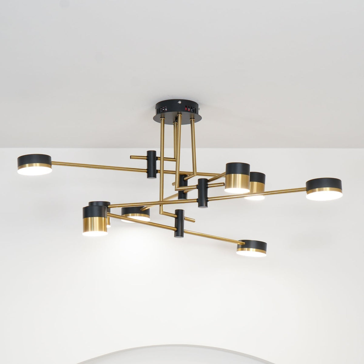 Sculptural Ceiling Chandelier | Modern Dining Room Fixture with LED Lighting | Stylish Design for Versatile Illumination 0