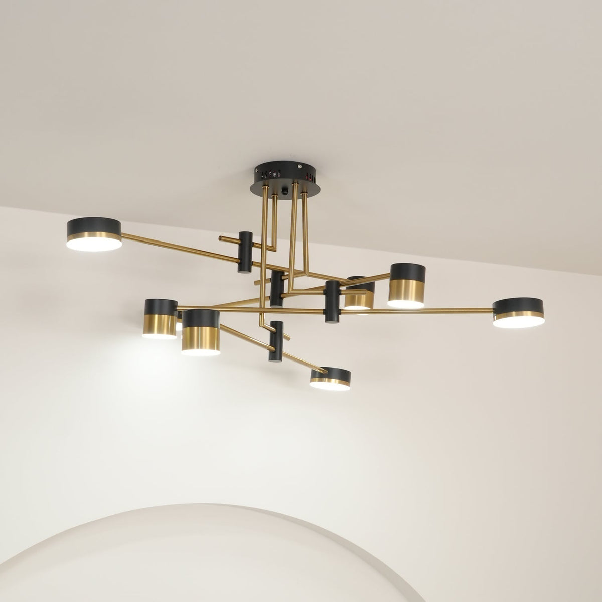 Sculptural Ceiling Chandelier | Modern Dining Room Fixture with LED Lighting | Stylish Design for Versatile Illumination 7