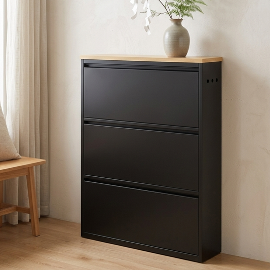 Shoe Storage Cabinet | Modern Minimalist Design with Durable Steel | Space-Saving Organizer for Elegant Entryways 0