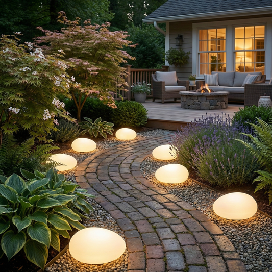 Solar Garden Lights | Outdoor Pebble Stone Light with Waterproof Design | Energy-Efficient Illumination for Patios and Pathways 0