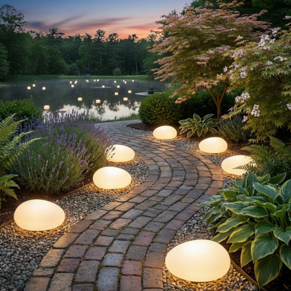 Solar Garden Lights | Outdoor Pebble Stone Light with Waterproof Design | Energy-Efficient Illumination for Patios and Pathways 3