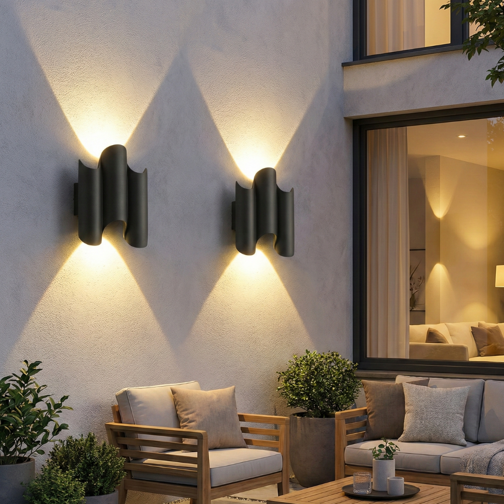 Stylish Outdoor Wall Lantern | Waterproof Aluminum Sconce with Integrated LED | Modern Design for Bright Outdoor Ambiance 0